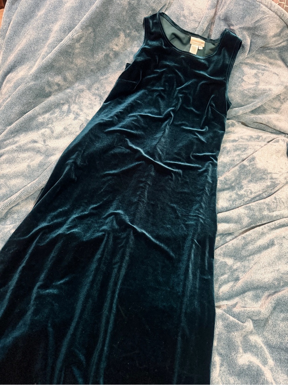 Coldwater Creek Velvet Maxi Dress in Dark Green